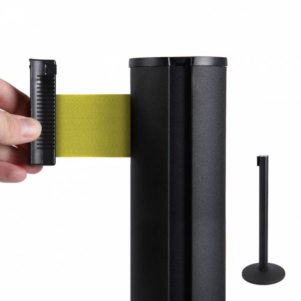 Absperrständer (schwarz) für Gurtband (gelb)
