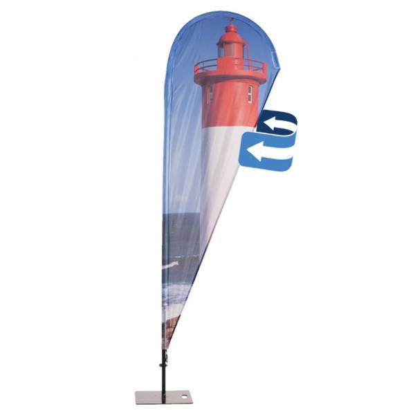 Beachflag Alu Tropfen Print 84 x 183 cm doppelseitig