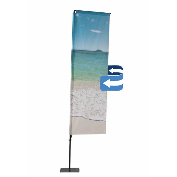 Beachflag Alu Square Print 60 x 155 cm doppelseitig