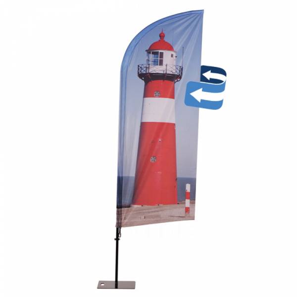 Beachflag Alu Wind Print 86 x 284 cm doppelseitig
