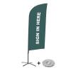 Beachflag Alu Wind Komplett-Set Hier Anmelden Grau Deutsch ECO - 2