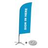 Beachflag Alu Wind Komplett-Set Hier Anmelden Blau Deutsch ECO - 5