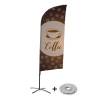 Beachflag Alu Wind Komplett-Set Kaffee Deutsch ECO - 1