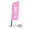 Beachflag Alu Wind Komplett-Set Geöffnet Pink Englisch Kreuzständer - 2