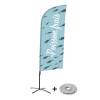 Beachflag Alu Wind Komplett-Set Frischer Fisch Französisch Kreuzständer - 1