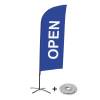 Beachflag Alu Wind Komplett-Set Geöffnet Blau Deutsch Kreuzständer - 10