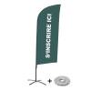 Beachflag Alu Wind Komplett-Set Hier Anmelden Blau Englisch Kreuzständer - 12