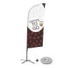 Beachflag Alu Wind Komplett-Set Kaffee To Go Deutsch - 3