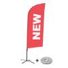 Beachflag Alu Wind Komplett-Set Neu Rot Englisch - 19