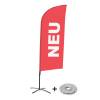 Beachflag Alu Wind Komplett-Set Neu Türkis Englisch - 20