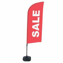 Beachflag Alu Wind Komplett-Set Sale Rot Englisch