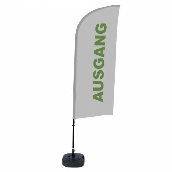 Beachflag Alu Wind Komplett-Set Exit Grau Deutsch