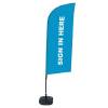 Beachflag Alu Wind Komplett-Set Hier Anmelden Blau Deutsch ECO - 19