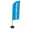 Beachflag Alu Wind Komplett-Set Hier Anmelden Grau Deutsch ECO - 21