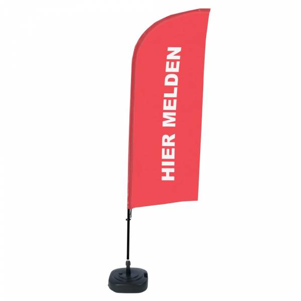 Beachflag Alu Wind Komplett-Set Hier Anmelden Rot Niederländisch