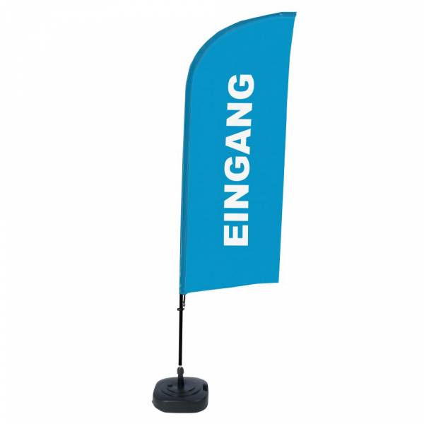Beachflag Alu Wind Komplett-Set Eingang Blau Deutsch ECO