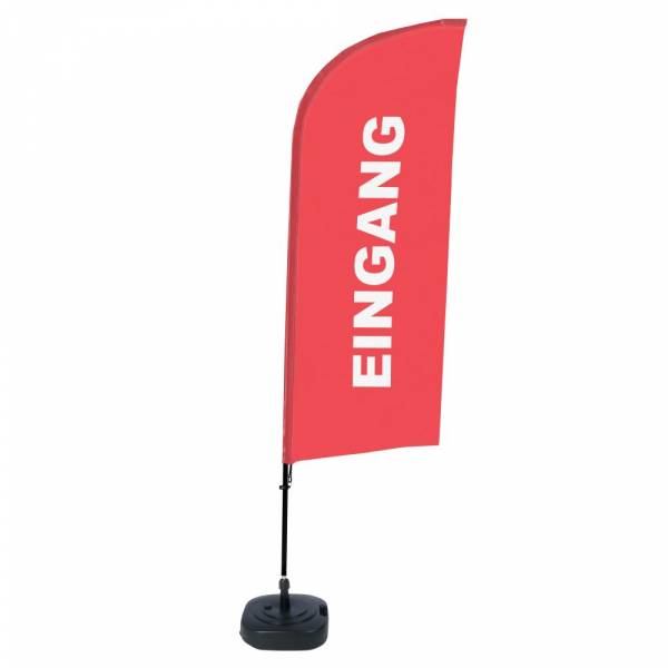 Beachflag Alu Wind Komplett-Set Eingang Rot Deutsch ECO