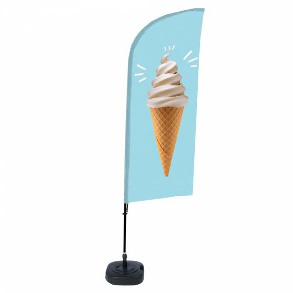 Beachflag Alu Wind Komplett-Set Eis ECO