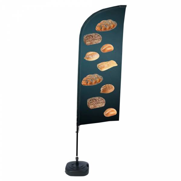 Beachflag Alu Wind Komplett-Set Brot ECO