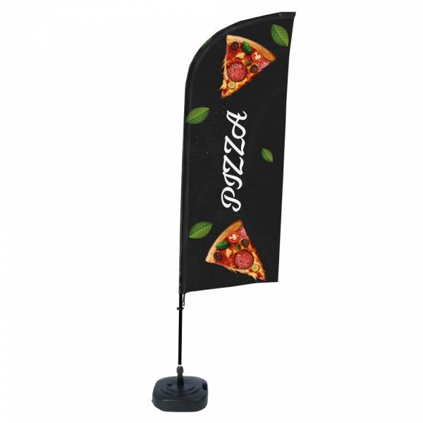 Beachflag Alu Wind Komplett-Set Pizza