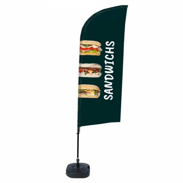 Beachflag Alu Wind Komplett-Set Sandwiches Französisch