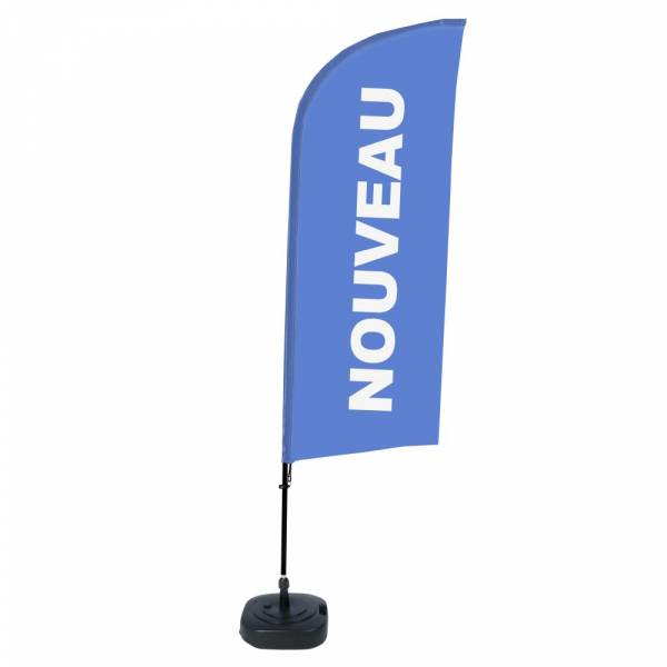Beachflag Alu Wind Komplett-Set Neu Blau Französisch