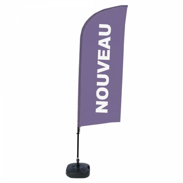 Beachflag Alu Wind Komplett-Set Neu Lila Französisch