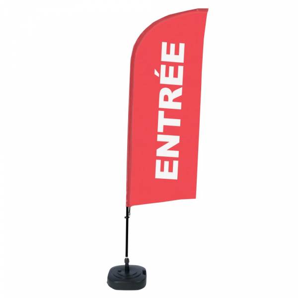 Beachflag Alu Wind Komplett-Set Eingang Rot Französisch