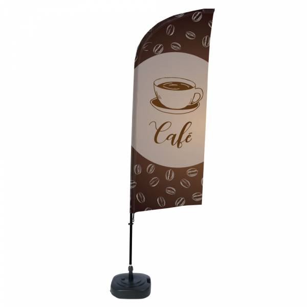 Beachflag Alu Wind Komplett-Set Kaffee Französisch