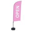 Beachflag Alu Wind Komplett-Set Geöffnet Pink Englisch ECO - 25