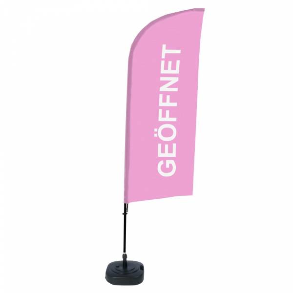 Beachflag Alu Wind Komplett-Set Geöffnet Pink Deutsch
