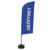 Beachflag Alu Wind Komplett-Set Geöffnet Blau Englisch Kreuzständer - 0