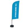 Beachflag Alu Wind Komplett-Set Hier Anmelden Blau Niederländisch Kreuzständer - 31