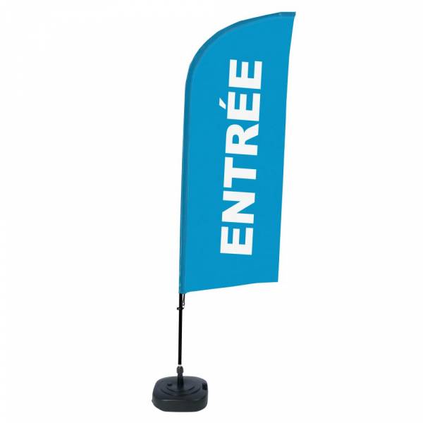 Beachflag Alu Wind Komplett-Set Eingang Blau Französisch