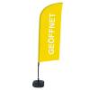 Beachflag Alu Wind Komplett-Set Geöffnet Braun Englisch - 38