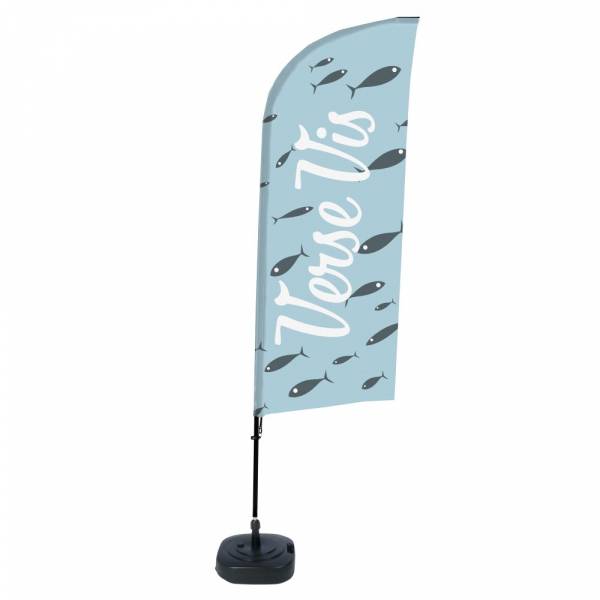 Beachflag Alu Wind Komplett-Set Frischer Fisch Niederländisch