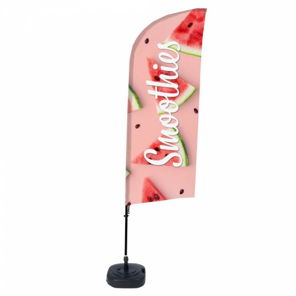 Beachflag Alu Wind Komplett-Set Smoothies Wassermelone ECO