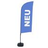 Beachflag Alu Wind Komplett-Set Neu Blau Niederländisch Kreuzständer - 33