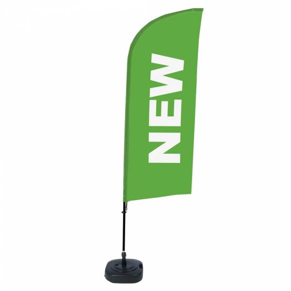 Beachflag Alu Wind Komplett-Set Neu Grün Englisch ECO