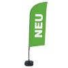 Beachflag Alu Wind Komplett-Set Neu Türkis Englisch - 45