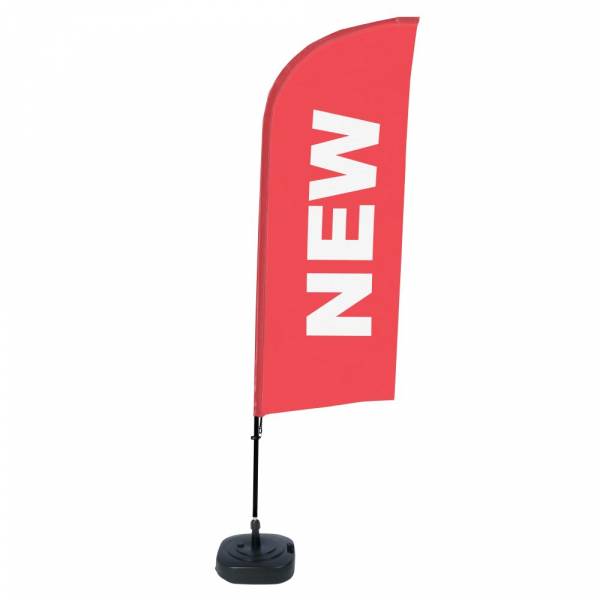 Beachflag Alu Wind Komplett-Set Neu Rot Englisch