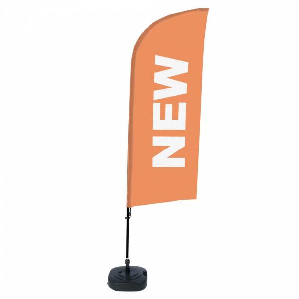 Beachflag Alu Wind Komplett-Set Neu Orange Englisch