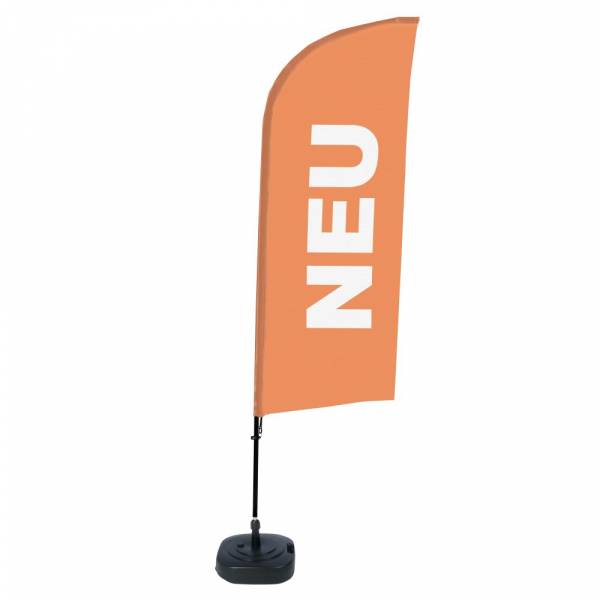 Beachflag Alu Wind Komplett-Set Neu Orange Deutsch
