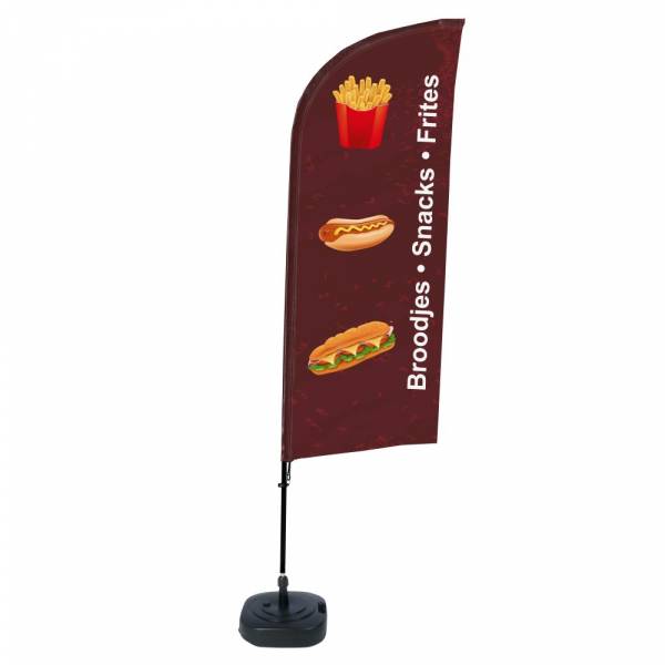 Beachflag Alu Wind Komplett-Set Snacks Niederländisch ECO