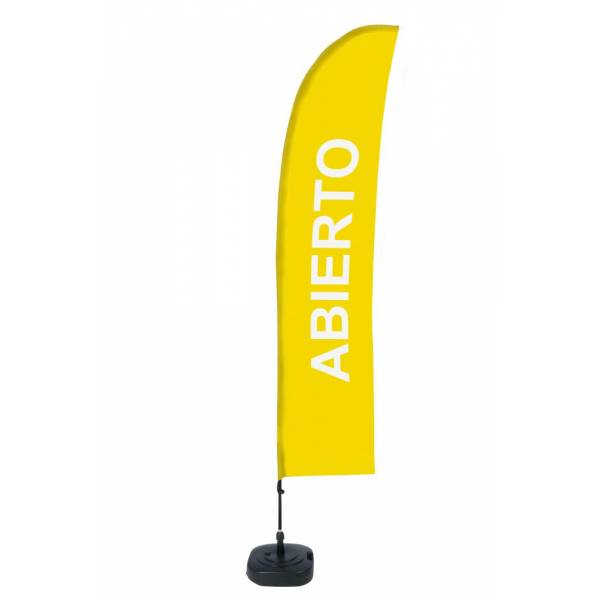 Beach Flag Budget Wind Complete Set Open Yellow Spanish