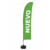 Beach Flag Budget Wind Complete Set New Green Spanish - 0