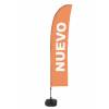 Beach Flag Budget Wind Komplettset Neu Orange Französisch - 11