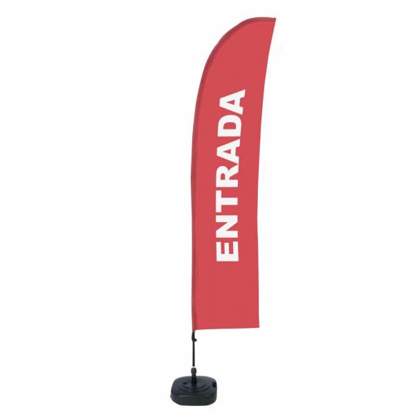 Beach Flag Budget Wind Complete Set Entrance Red Spanish ECO