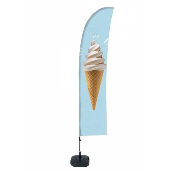 Beach Flag Budget Wind Complete Set Ice Cream Spanish ECO