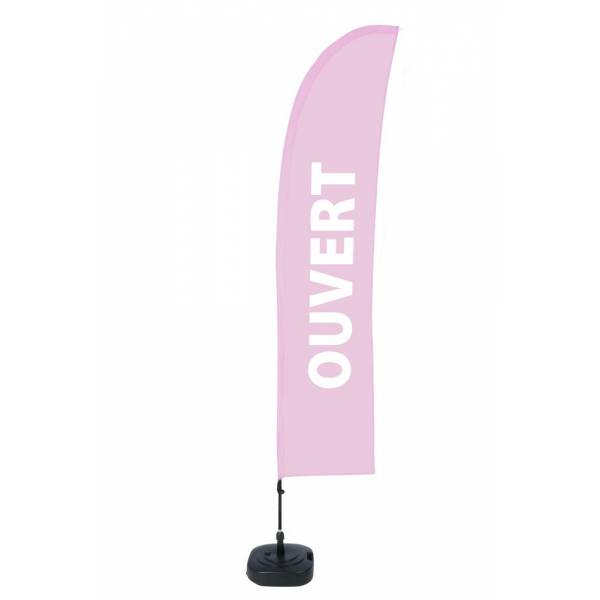 Beach Flag Budget Wind Komplettset Geöffnet Rosa Französisch ECO